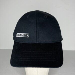 Chipotle Restaurant Employee Adjustable Black Organic Cotton Hat Open Back